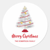 Mittelalter Moderner Weihnachtsbaum Runder Aufkleber (Vorderseite)
