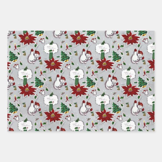 Mittelalter Moderner Weihnachtsmix Geschenkpapier Set (Vorderseite)