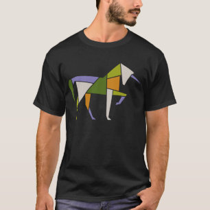 Mittelalter Modernes Abstraktes Einhorn Tangram An T-Shirt
