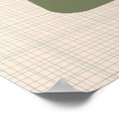 Mittelalter Modernes Abstraktes Grün, Grau, Aquama Poster (Ecke)