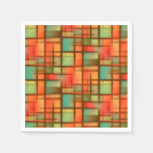 Mittelalter Modernes Abstraktes Kariertes Rotes Gr Serviette (Vorderseite)