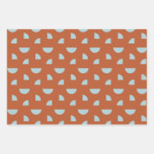 Mittelalter Modernes Abstraktes Muster braun blau Geschenkpapier Set (Vorderseite 3)