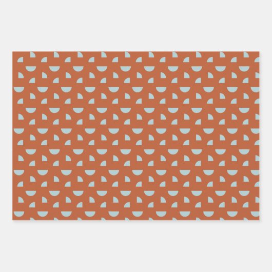 Mittelalter Modernes Abstraktes Muster braun blau Geschenkpapier Set (Vorderseite 2)