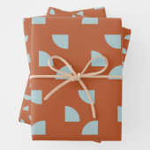 Mittelalter Modernes Abstraktes Muster braun blau Geschenkpapier Set (Beispiel)