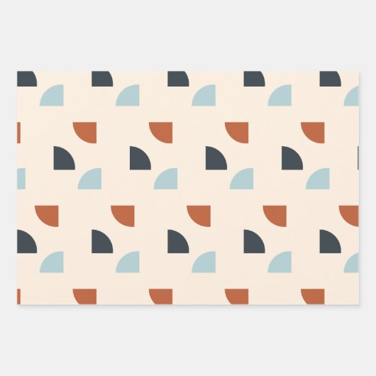 Mittelalter Modernes Abstraktes Muster braun blau Geschenkpapier Set (Vorderseite)