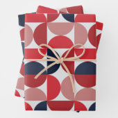 Mittelalter Modernes Abstraktes Muster Burgundy &  Geschenkpapier Set (Beispiel)