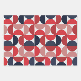 Mittelalter Modernes Abstraktes Muster Burgundy &  Geschenkpapier Set