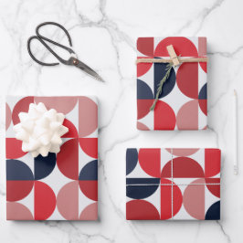 Mittelalter Modernes Abstraktes Muster Burgundy &  Geschenkpapier Set