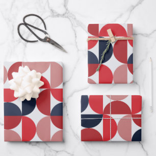Mittelalter Modernes Abstraktes Muster Burgundy & Geschenkpapier Set