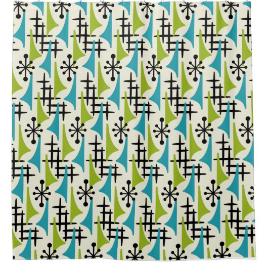 Mittelalter Modernes Abstraktes Muster Duschvorhang (Vorderseite)