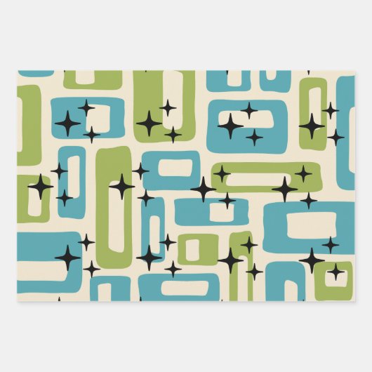 Mittelalter Modernes Abstraktes Muster Geschenkpapier Set (Vorderseite 2)