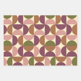 Mittelalter Modernes Abstraktes Muster Lila & brau Geschenkpapier Set