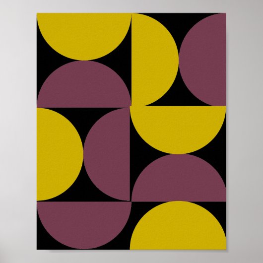 Mittelalter Modernes Abstraktes Muster Lila rustik Poster (Vorne)