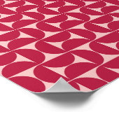Mittelalter Modernes Abstraktes Muster Magenta Poster (Ecke)