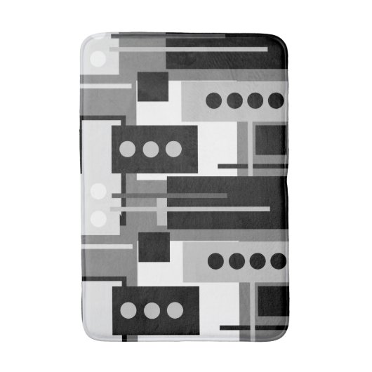 Mittelalter Modernes Abstraktes Schwarz-weißes und Badematte (Vorderseite Vertikal)