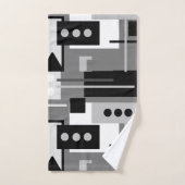 Mittelalter Modernes Abstraktes Schwarz-weißes und Badhandtuch Set (Handtuch)