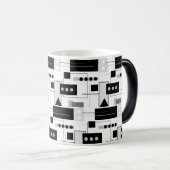 Mittelalter Modernes Abstraktes Schwarz-weißes und Verwandlungstasse (VorderseiteRechts)