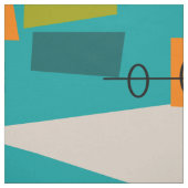 Mittelalter Modernes Atomisches Aquamarines Abstra Stoff (Muster)