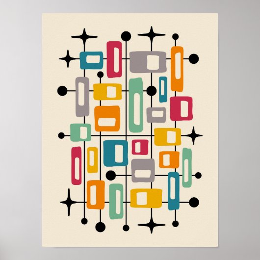 Mittelalter Modernes Atomprogramm Abstrakt Poster (Vorne)