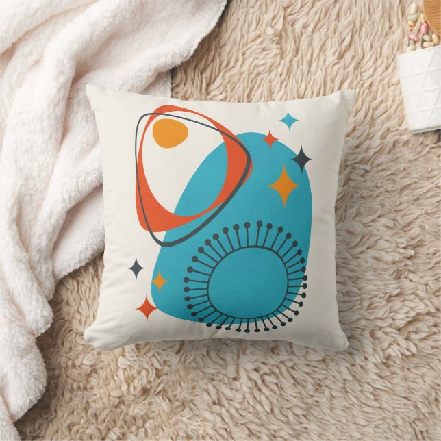 Mittelalter Modernes Atomzeitalter 14 Blau, Rot, O Kissen (Decke)