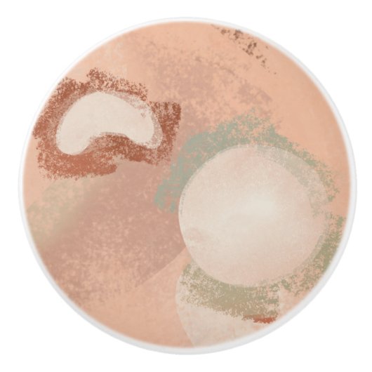 Mittelalter Modernes Bio Muster Terracotta Minze Keramikknauf (Vorderseite)