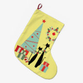 Mittelalter Modernes Cooles Cat Pair & Christmas T Großer Weihnachtsstrumpf (Vorderansicht (hängend))