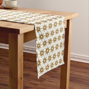 Mittelalter-Modernes Gold-Sonnenstrahl-Muster Großer Tischläufer