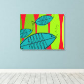 Mittelalter Modernes Künstlerisches 3 Fischbad Leinwanddruck (Insitu (Holzboden))