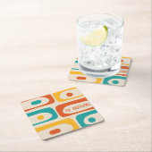 Mittelalter Modernes Piquet Abstrakt Personalisier Rechteckiger Pappuntersetzer (Vor Ort)