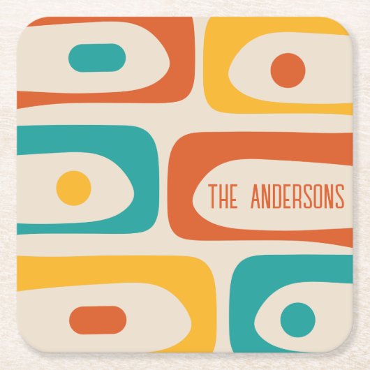 Mittelalter Modernes Piquet Abstrakt Personalisier Rechteckiger Pappuntersetzer (Vorderseite)