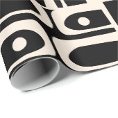 Mittelalter Modernes Piquet Schwarz und Creme Abst Geschenkpapier (Rolleneckpunkt)