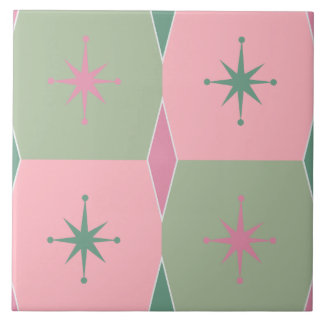 Mittelalter-modernes Rosa- und Grünmuster Fliese