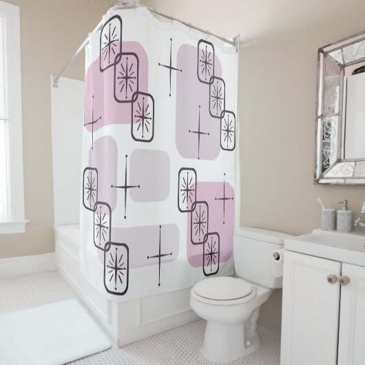 Mittelalter Modernes rosafarbenes Licht Lila Duschvorhang (Beispiel)