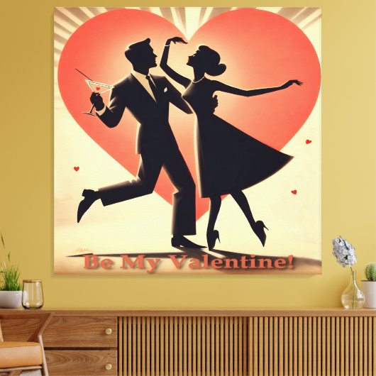 Mittelalter Modernes Valentine Tanzpaket Leinwanddruck (Insitu (Wohnzimmer))