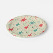 Mittelalter Modernes Weihnachtsmuster Pappteller (Schrägansicht)