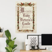Mittelalter-Renaissance-Willkommensschild Mittelal Poster (Heimbüro)