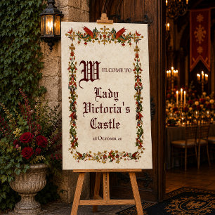 Mittelalter-Renaissance-Willkommensschild Mittelal Poster