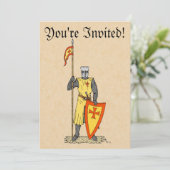 Mittelalter Ritter Anfang des 13. Jahrhunderts Einladung (Stehend Vorderseite)