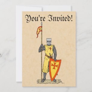 Mittelalter Ritter Anfang des 13. Jahrhunderts Einladung