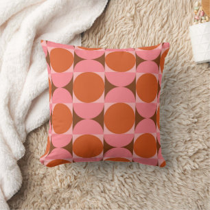 Mittelalter Rosa Orange Kreise und Halbkreise Kissen