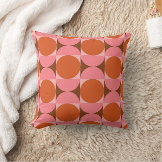 Mittelalter Rosa Orange Kreise und Halbkreise Kissen