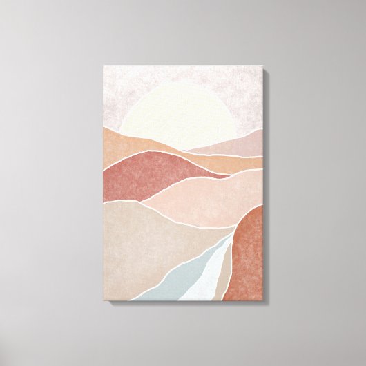 Mittelalter Rosa und Mauve Sunset Abstraktes Gebir Leinwanddruck (Vorderseite)