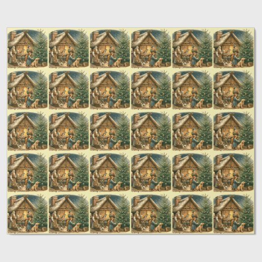 Mittelalter Rustikale Weihnachten Geschenkpapier (Flach)