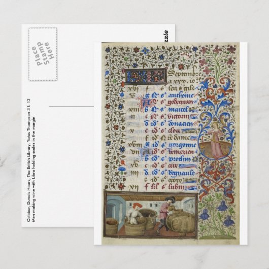 Mittelalter: September Postkarte (Vorne/Hinten)