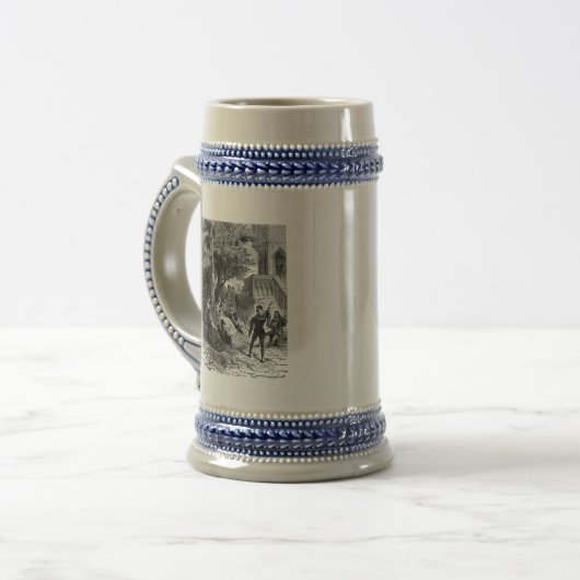 Mittelalter Stein Bierglas (Vorderseite Links)
