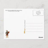 Mittelalter Traditionelle Kriegskostüme Frankreich Postkarte (Rückseite)