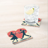 Mittelalter Valentine Angesagt Martini Tanzlein Pa Rechteckiger Pappuntersetzer (Vor Ort)