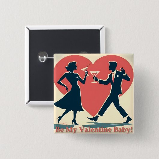 Mittelalter Valentine Modernes Angesagtes Tanzpara Button (Vorne & Hinten)