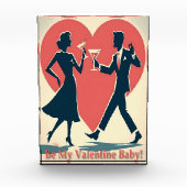 Mittelalter Valentine Modernes Angesagtes Tanzpara Fotoblock (Vorderseite)