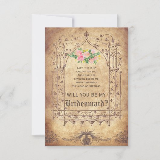 Mittelalter wirst du meine Bridesmaid sein? Einladung (Vorderseite)
